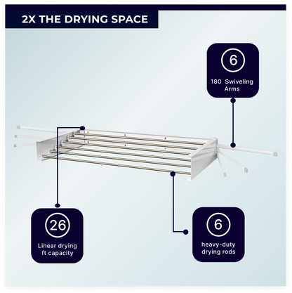 MODERN-X Hidden Laundry Drying Rack with Fold-out Arms 35"/ 90cm